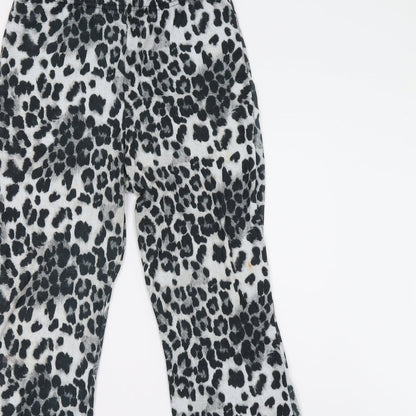 Prety Little Thing Womens Grey Animal Print  Sweatpants Trousers Size 12 L33 in