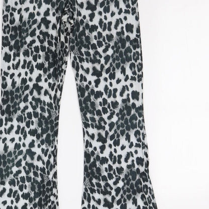 Prety Little Thing Womens Grey Animal Print  Sweatpants Trousers Size 12 L33 in