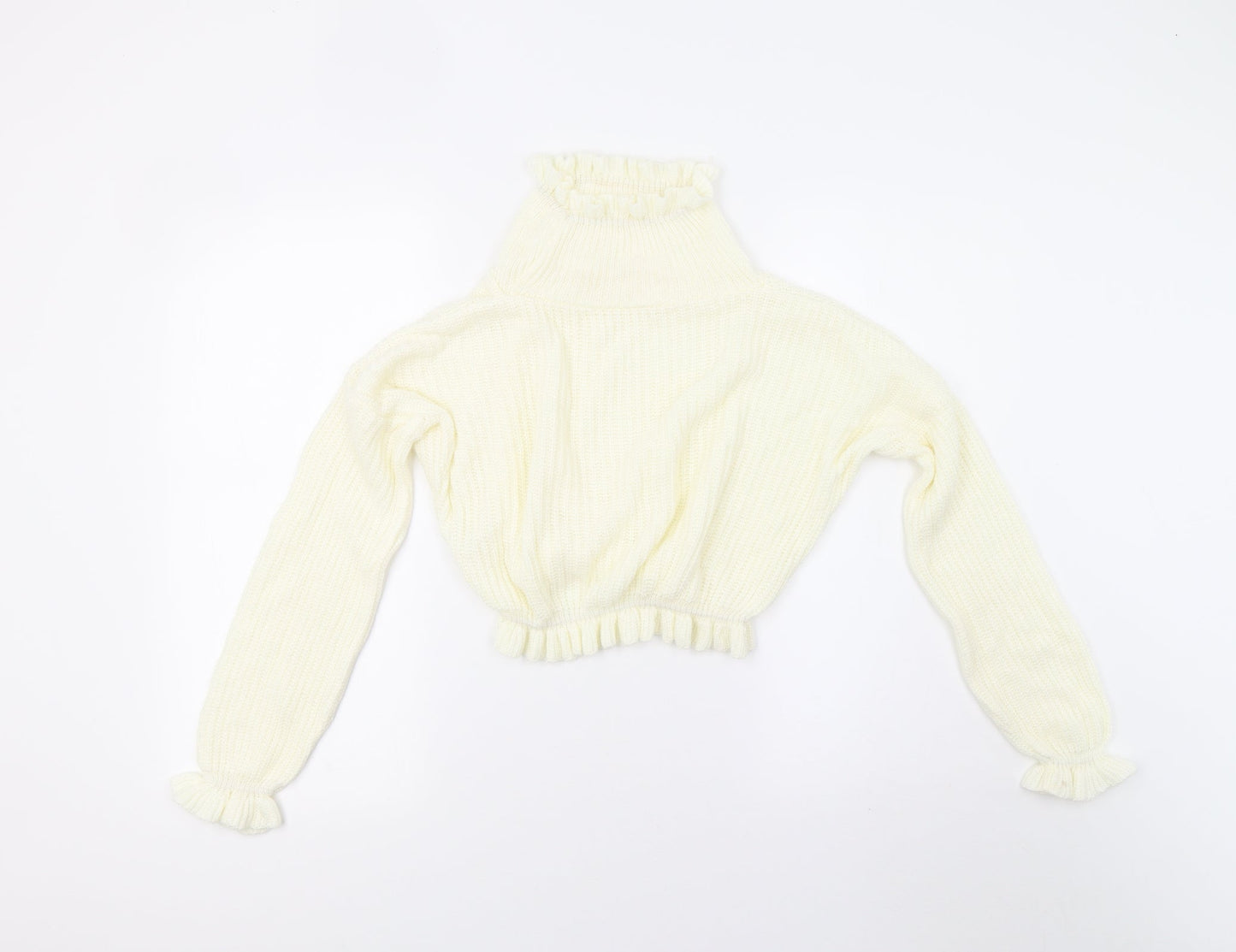 Womens UK Size S Preworn Ivory Pullover Jumper