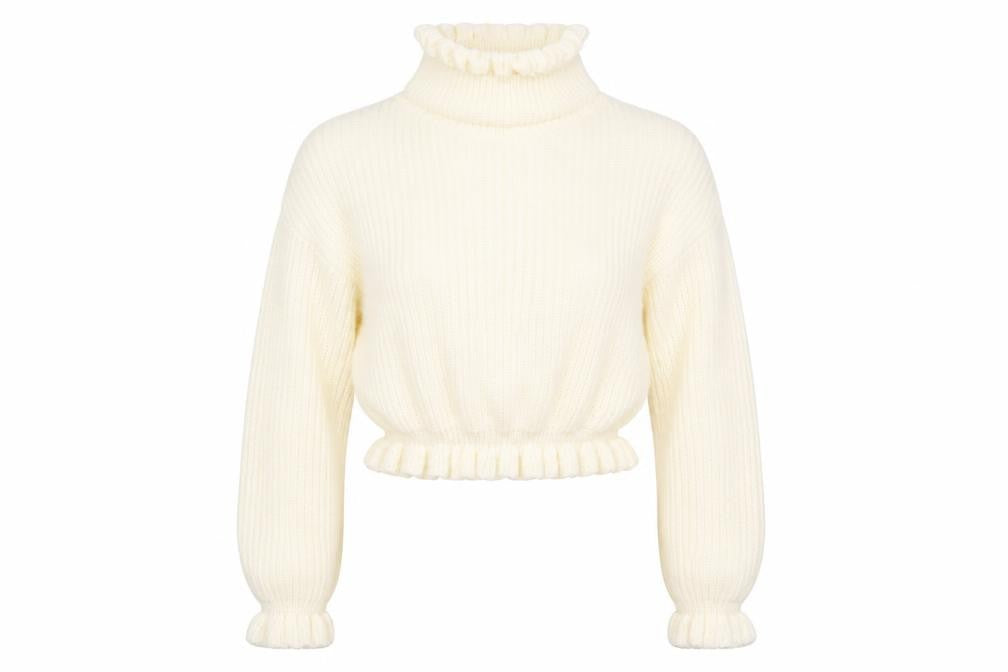 Womens UK Size S Preworn Ivory Pullover Jumper