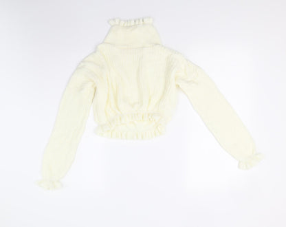 Womens UK Size S Preworn Ivory Pullover Jumper