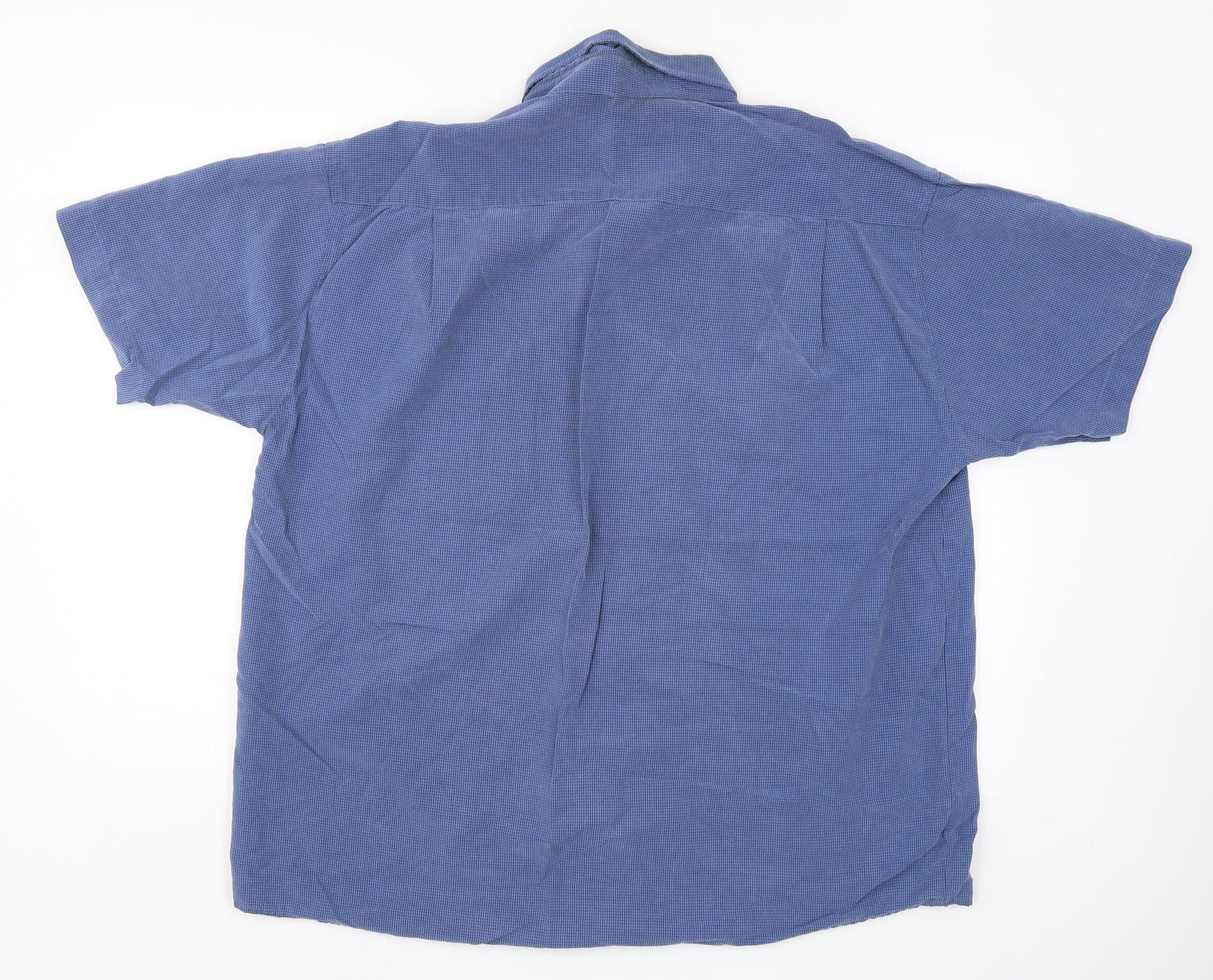 Mens UK Size XL EWM Blue  Button-Up Short Sleeve Casual Shirt