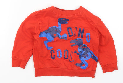 Studio Boys Red   Basic T-Shirt Size 12-18 Months  - Dino Cool