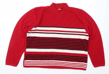 Womens UK Size L Vida Vi Red Pullover Jumper