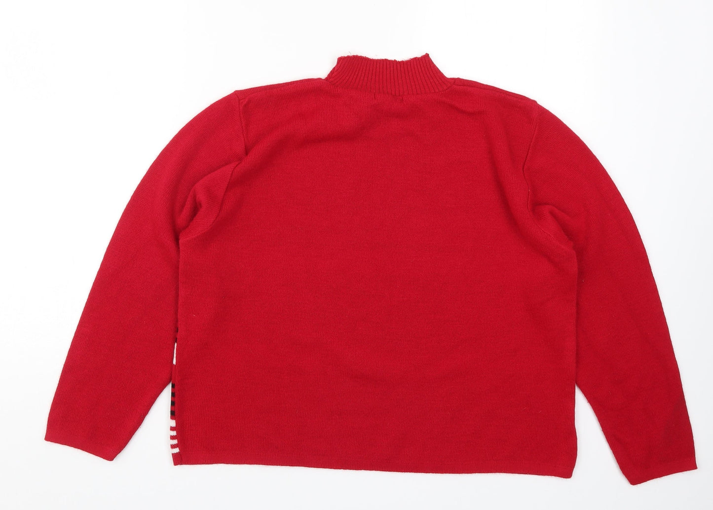 Womens UK Size L Vida Vi Red Pullover Jumper