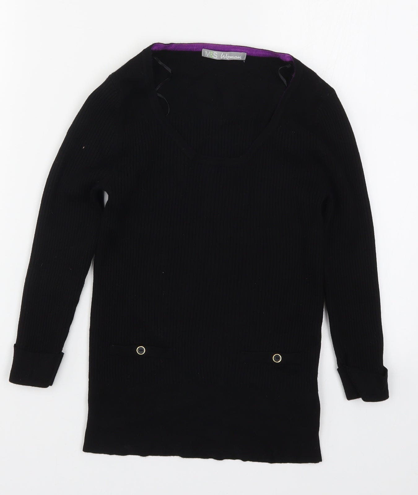 Womens UK Size 10 Marks and Spencer Black Pullover Jumper
