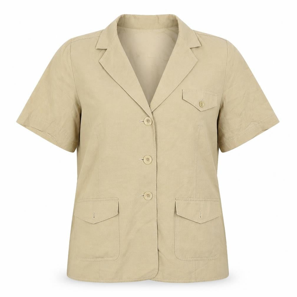 Womens UK Size M Country Casuals Beige Basic Button-Up