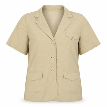 Womens UK Size M Country Casuals Beige Basic Button-Up