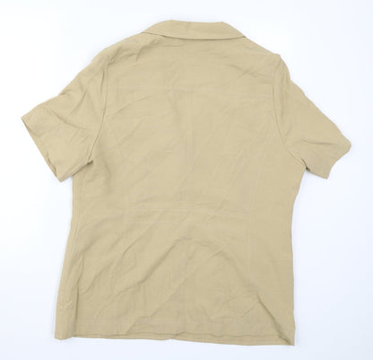 Womens UK Size M Country Casuals Beige Basic Button-Up