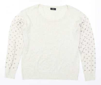 F&F Womens Beige  Knit Pullover Jumper Size 6