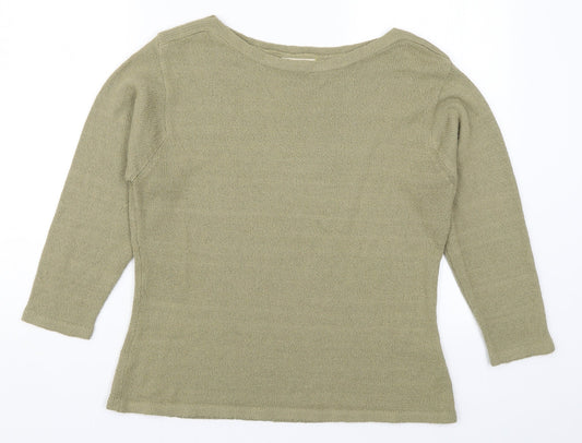 Collections Womens Green  Knit Pullover Jumper Size M