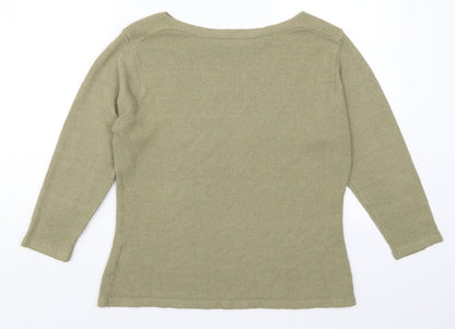 Collections Womens Green  Knit Pullover Jumper Size M