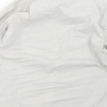 Mens UK Size 15 Marks and Spencer Grey  Button-Up Long Sleeve Casual Shirt