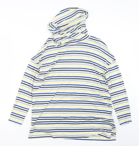 EAST Womens Blue Striped  Basic T-Shirt Size S