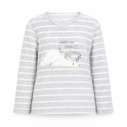 F&F Womens Grey Geometric  Top Pyjama Set Size 12