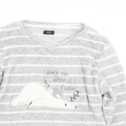 F&F Womens Grey Geometric  Top Pyjama Set Size 12