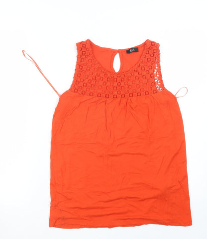 F&F Womens Orange   Camisole T-Shirt Size 8