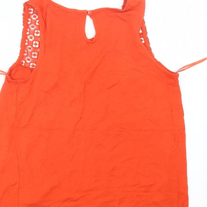 F&F Womens Orange   Camisole T-Shirt Size 8