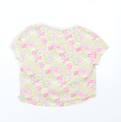 NEXT Girls Purple Floral  Basic T-Shirt Size 6 Years