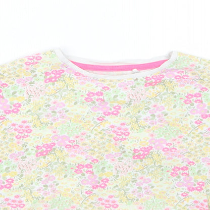 NEXT Girls Purple Floral  Basic T-Shirt Size 6 Years