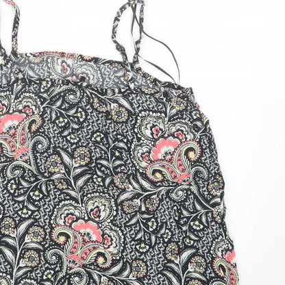 F&F Womens Black Geometric  Basic Tank Size 10