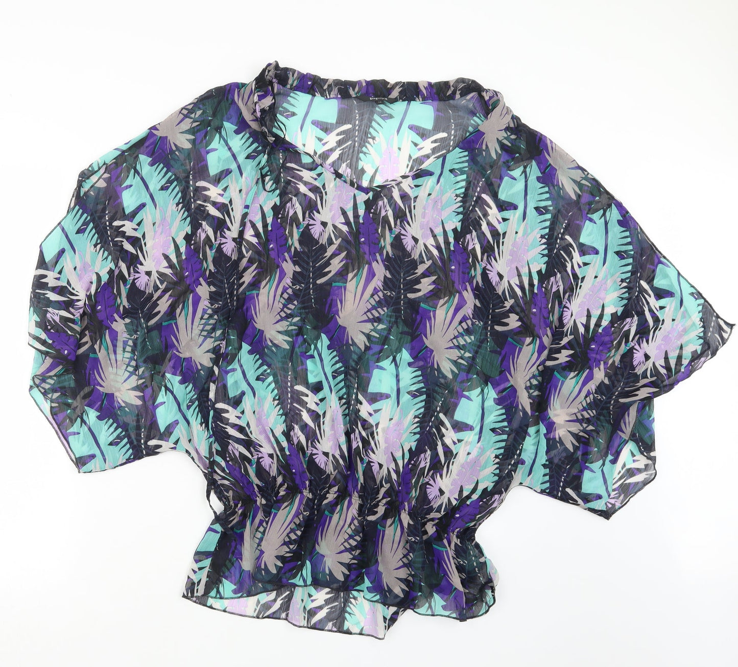 Papaya Womens Purple Geometric  Basic Blouse Size 10