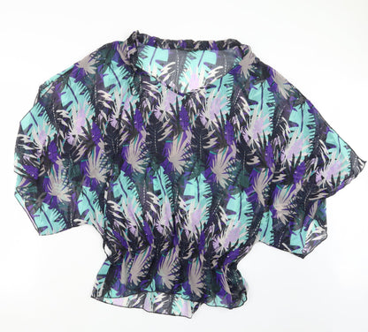 Papaya Womens Purple Geometric  Basic Blouse Size 10