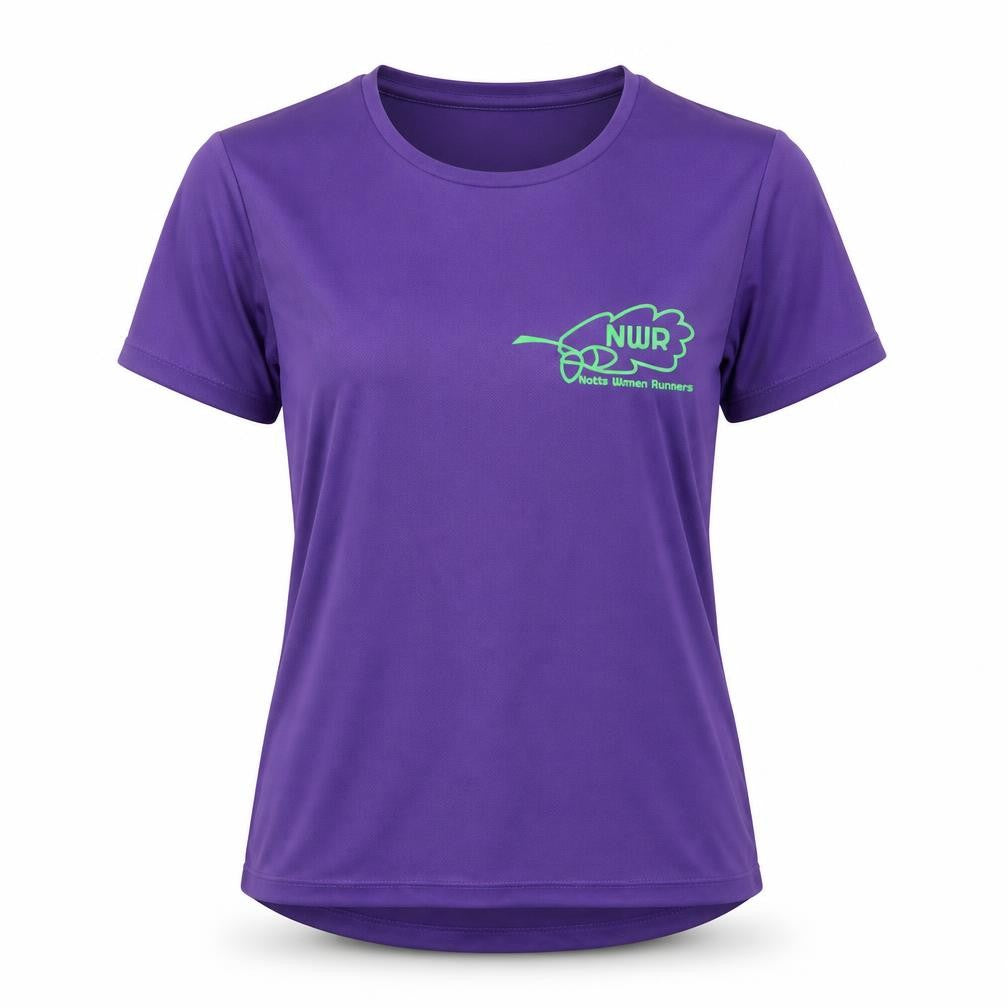 Womens UK Size M Awdis Purple Basic T-Shirt