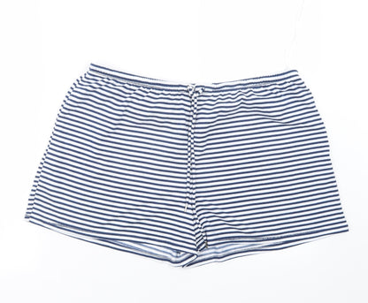 Preworn Womens Blue Striped  Boyfriend Shorts Size L