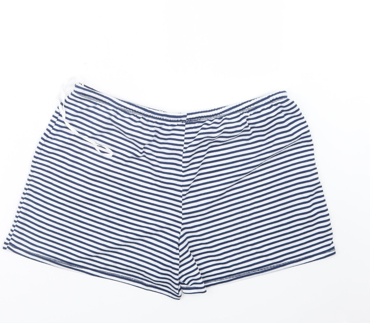 Preworn Womens Blue Striped  Boyfriend Shorts Size L