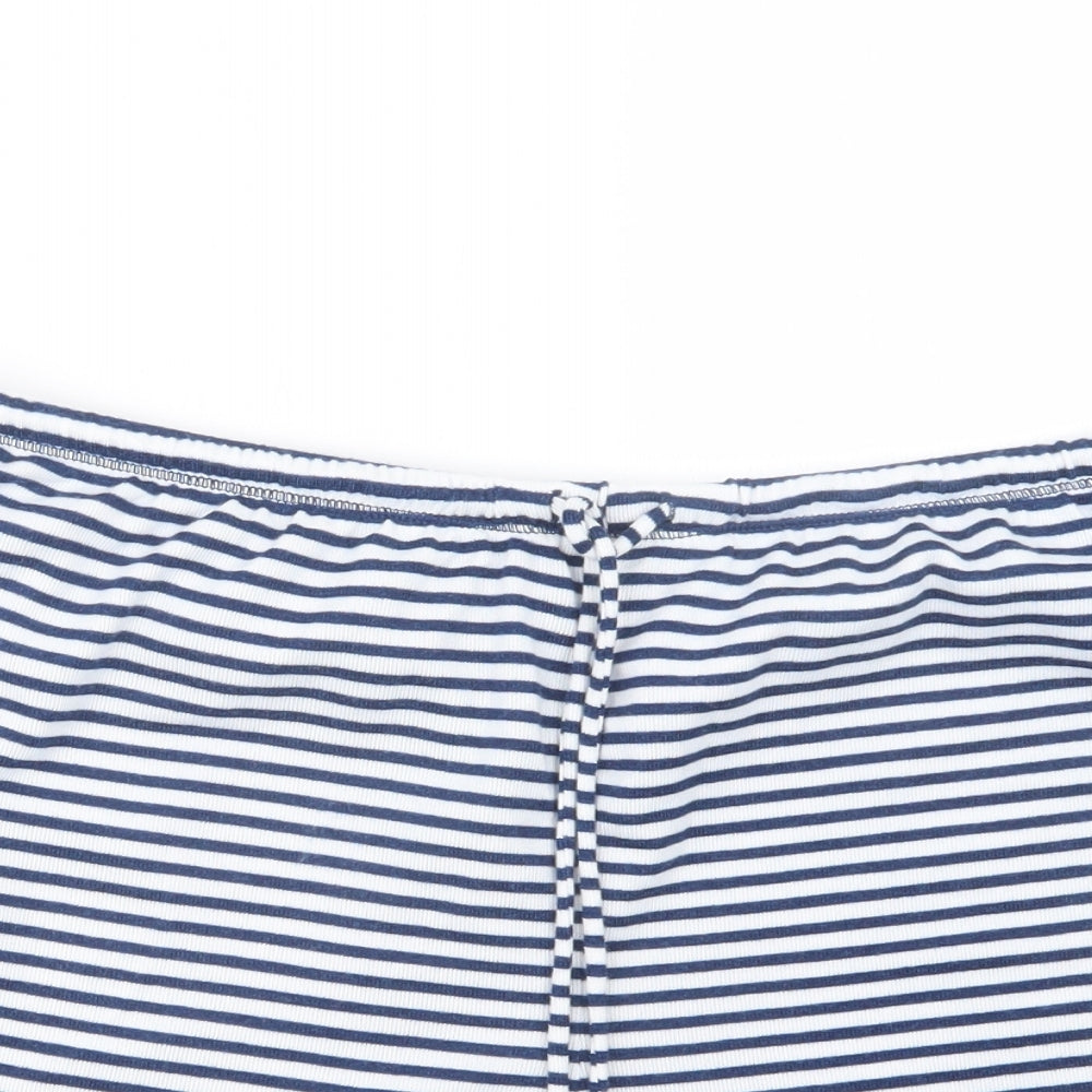 Preworn Womens Blue Striped  Boyfriend Shorts Size L