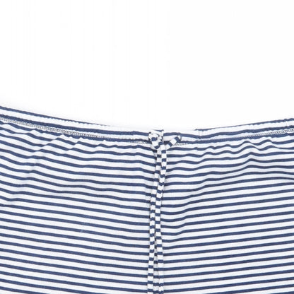 Preworn Womens Blue Striped  Boyfriend Shorts Size L