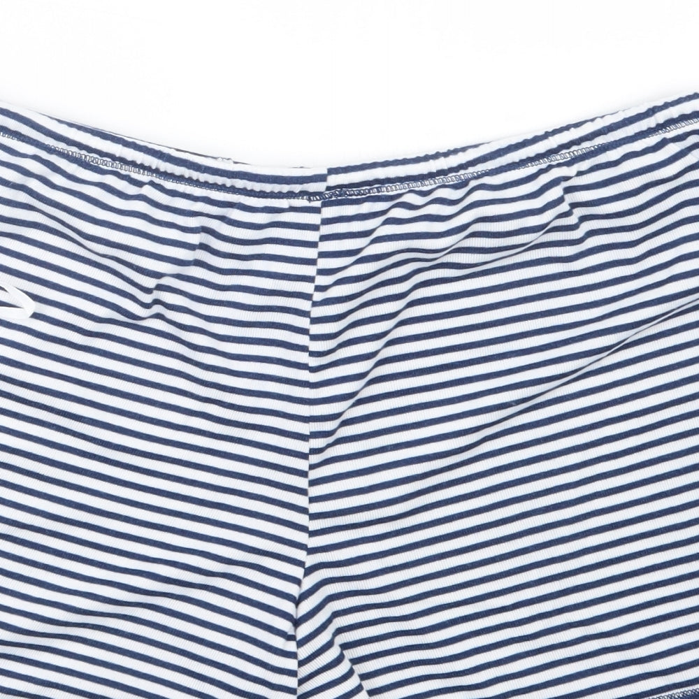 Preworn Womens Blue Striped  Boyfriend Shorts Size L
