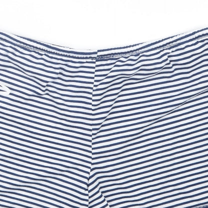Preworn Womens Blue Striped  Boyfriend Shorts Size L