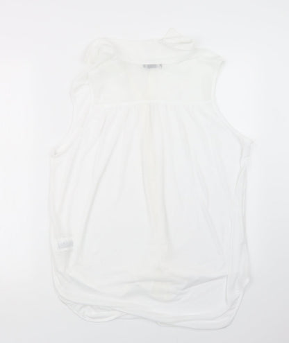 Womens UK Size M H&M White Basic Button-Up