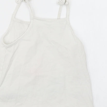 Marks and Spencer Girls White   Basic Tank Size 5-6 Years