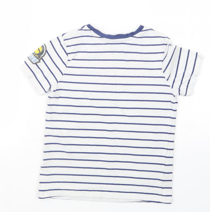George Boys White Striped  Basic T-Shirt Size 7-8 Years  - Minions