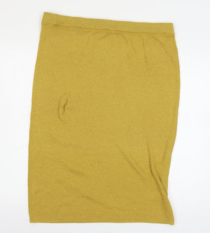 Marks and Spencer Womens Yellow  Knit Straight & Pencil Skirt Size XL