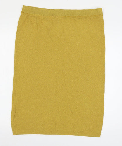 Marks and Spencer Womens Yellow  Knit Straight & Pencil Skirt Size XL