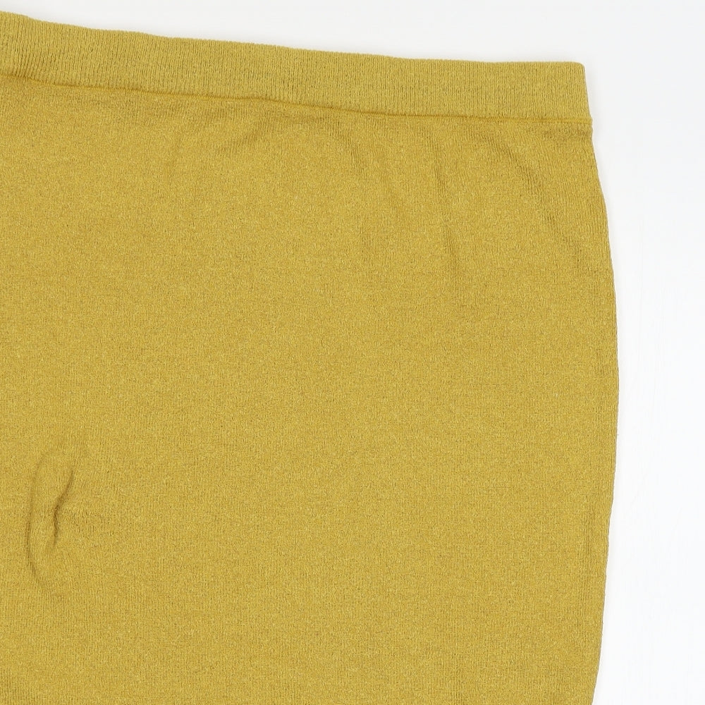 Marks and Spencer Womens Yellow  Knit Straight & Pencil Skirt Size XL
