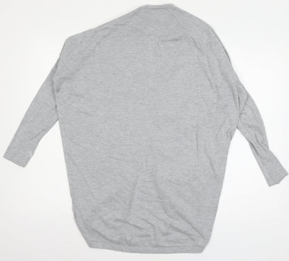 Womens UK Size S Warehouse Grey Cardigan Jumper