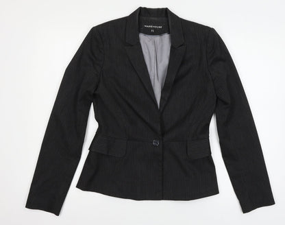Warehouse Womens Grey Striped  Jacket Suit Jacket Size 10
