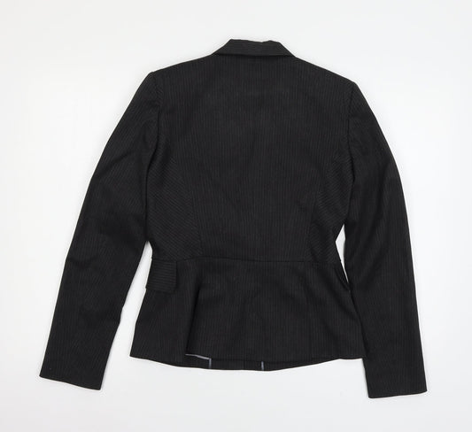 Warehouse Womens Grey Striped  Jacket Suit Jacket Size 10