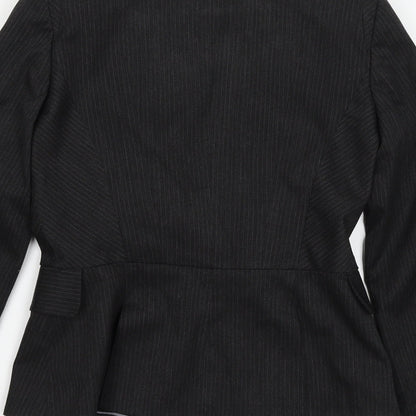 Warehouse Womens Grey Striped  Jacket Suit Jacket Size 10