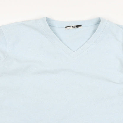George Womens Blue Solid Fleece Top Pyjama Top Size M