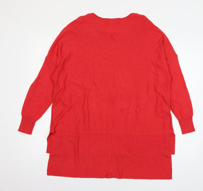 Womens UK Size M Peacocks Red Pullover Jumper