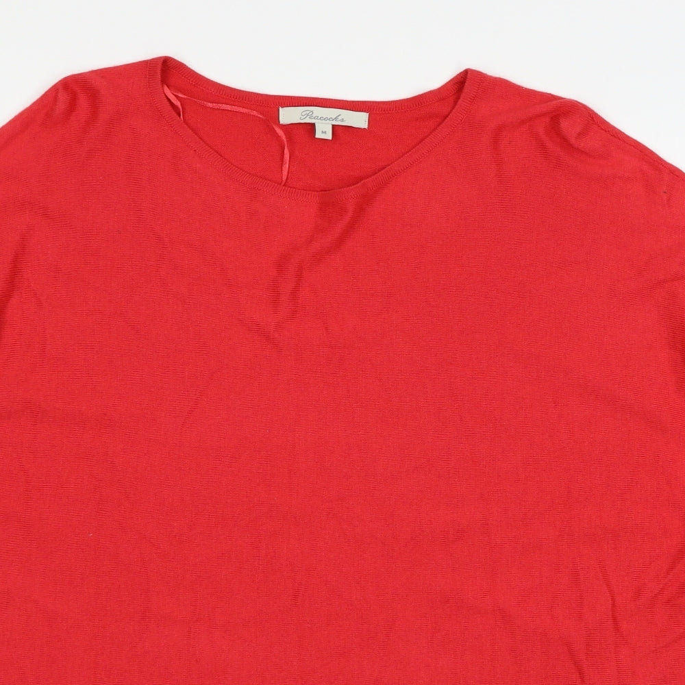 Womens UK Size M Peacocks Red Pullover Jumper