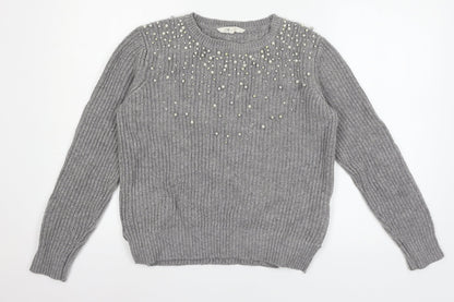 Womens UK Size 8 Nine Grey Pullover Jumper