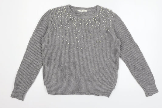 Womens UK Size 8 Nine Grey Pullover Jumper