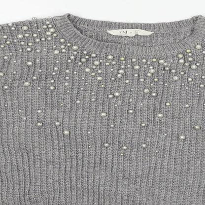 Womens UK Size 8 Nine Grey Pullover Jumper